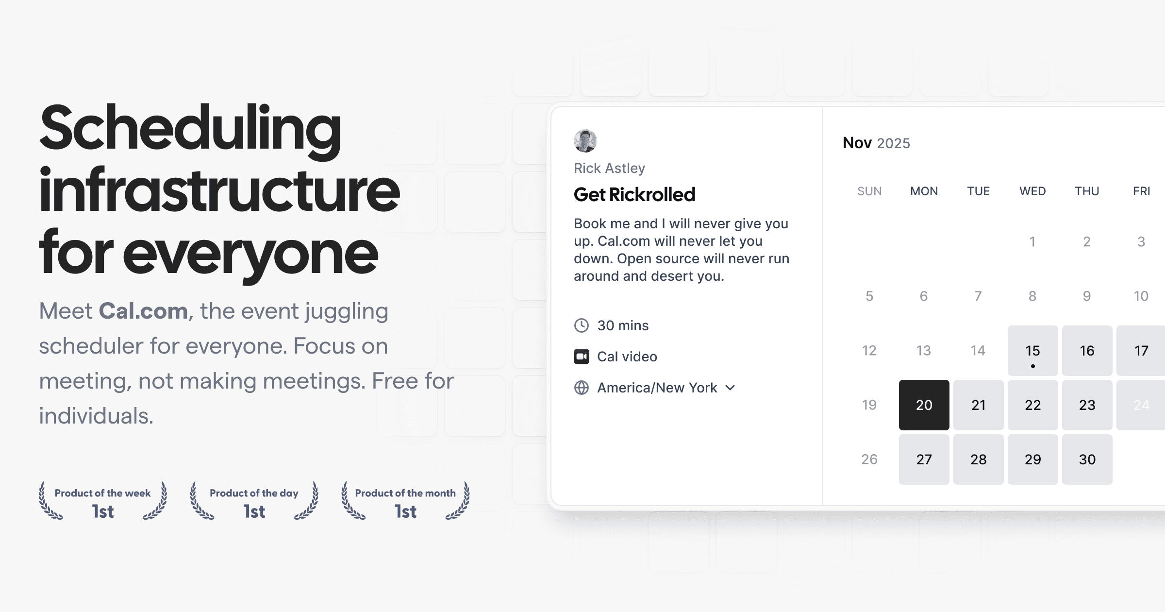 Preview of Cal.com | Open Scheduling Infrastructure