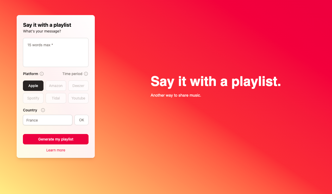 Preview of Say it with a playlist