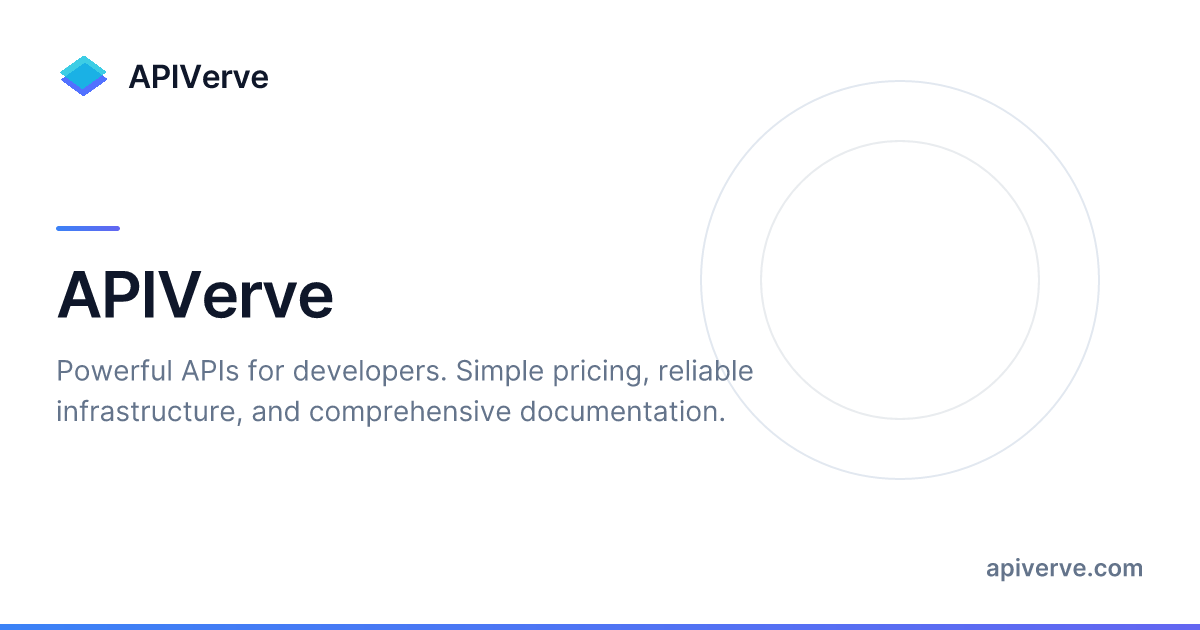Preview of APIVerve - 300+ Production APIs. Zero Complexity.
