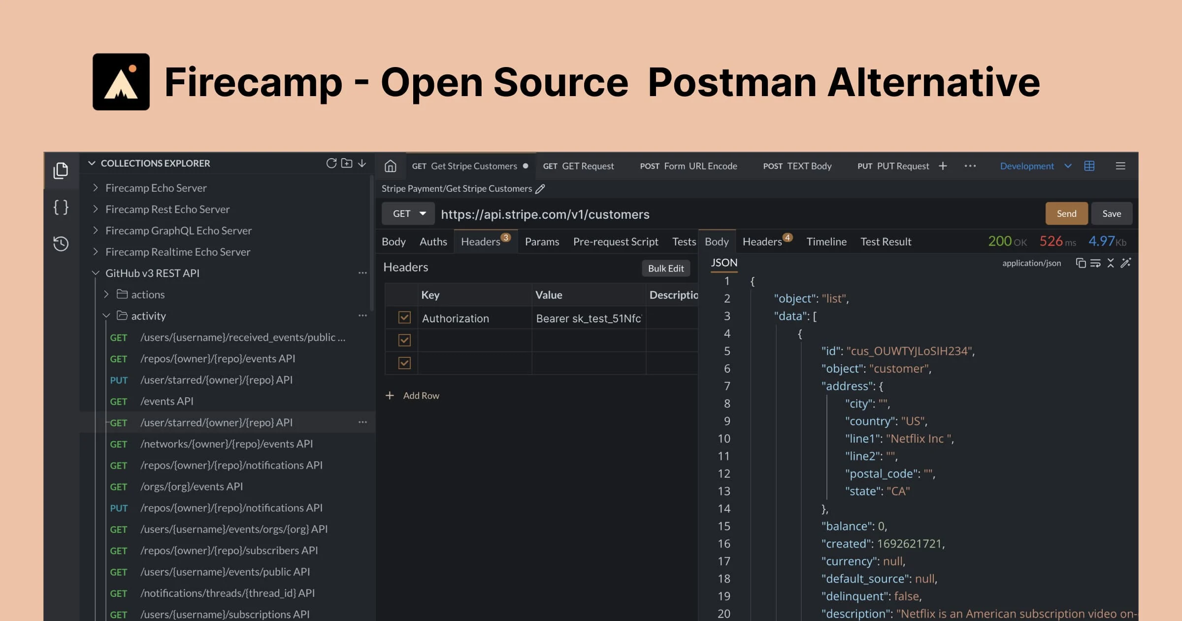Preview of Firecamp - Get instant API playgrounds to test Rest, GraphQL, WebSocket and SocketIO APIs