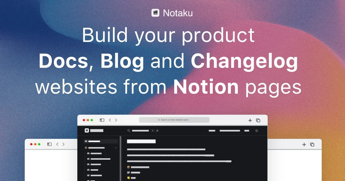 Preview of Notaku - Create your company essential websites with Notion