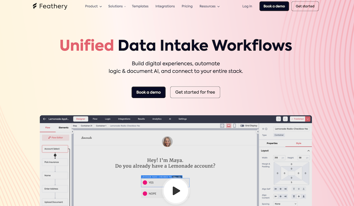 Preview of Feathery | AI-Powered Data Intake Workflows