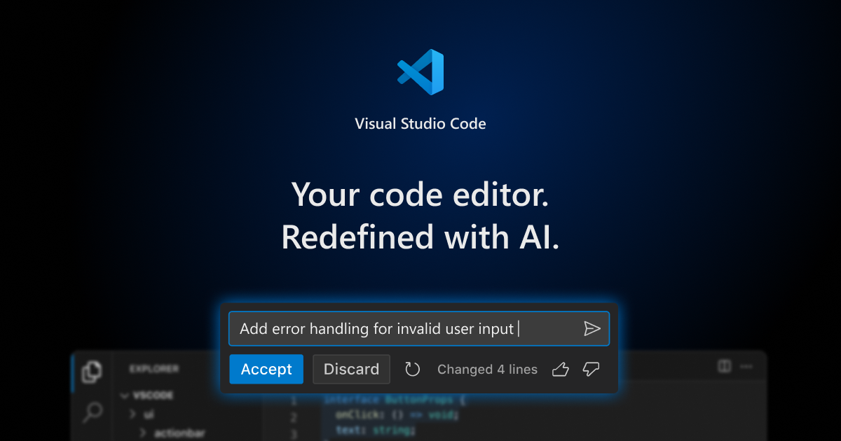 Preview of Visual Studio Code - The open source AI code editor