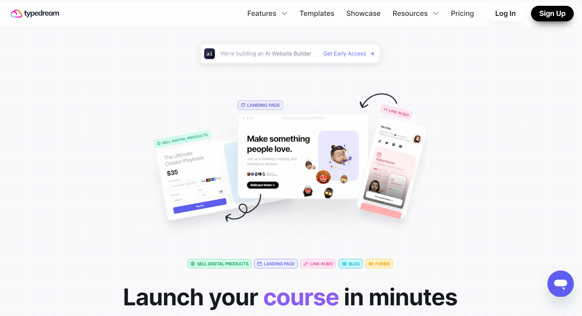Preview of Typedream: AI Website Builder