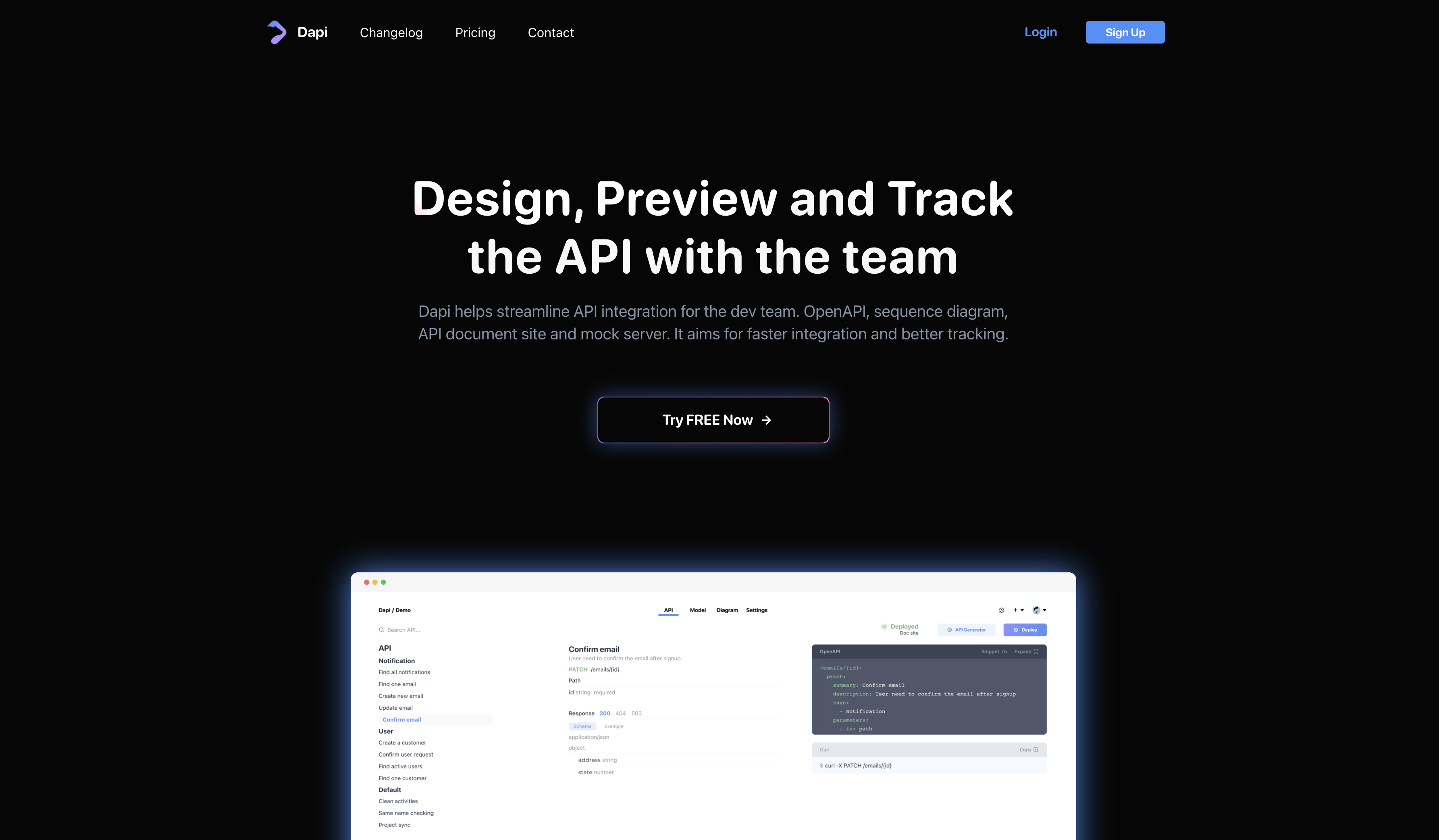 Preview of Dapi - Building API as a team