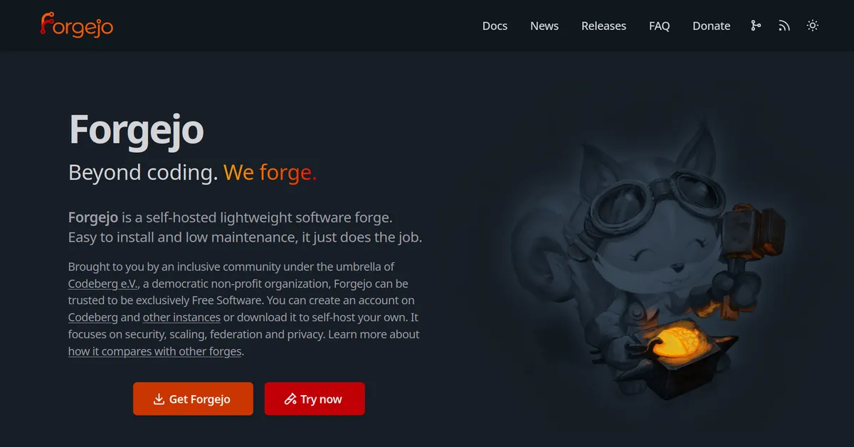 Preview of Forgejo â Beyond coding. We forge.