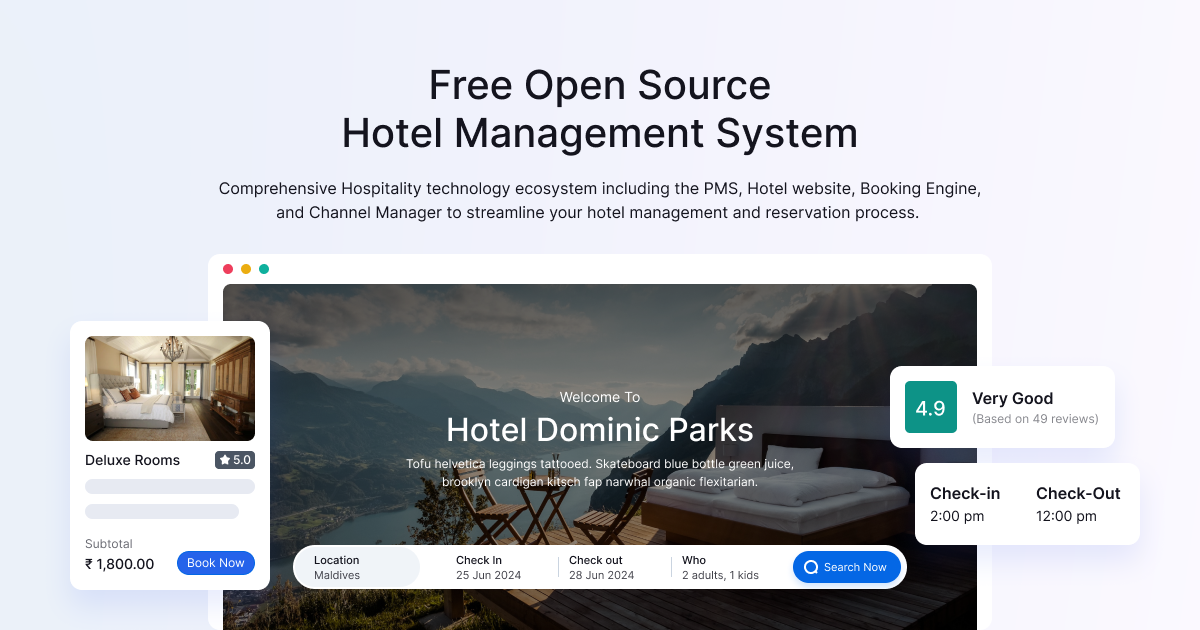 Preview of Open Source and Free Hotel Booking Management Software - QloApps