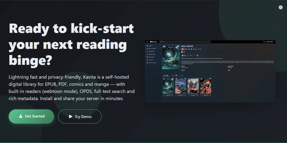 Preview of Kavita - Self-Hosted Digital Library