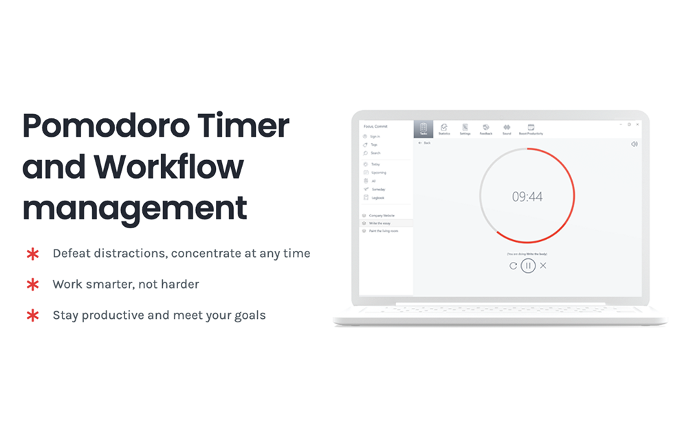 Preview of Pomodoro Timer and Workflow management