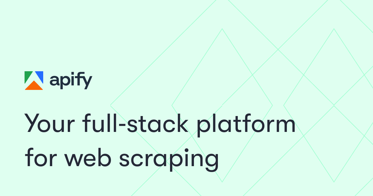 Preview of Apify: Full-stack web scraping and data extraction platform