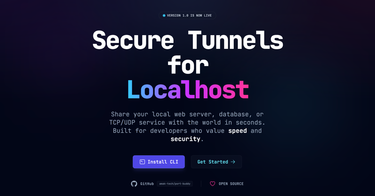 Preview of Port Buddy - Expose Localhost to the Internet | Ngrok AlternativePort Buddy - Expose Localhost to the Internet | Ngrok Alternative
