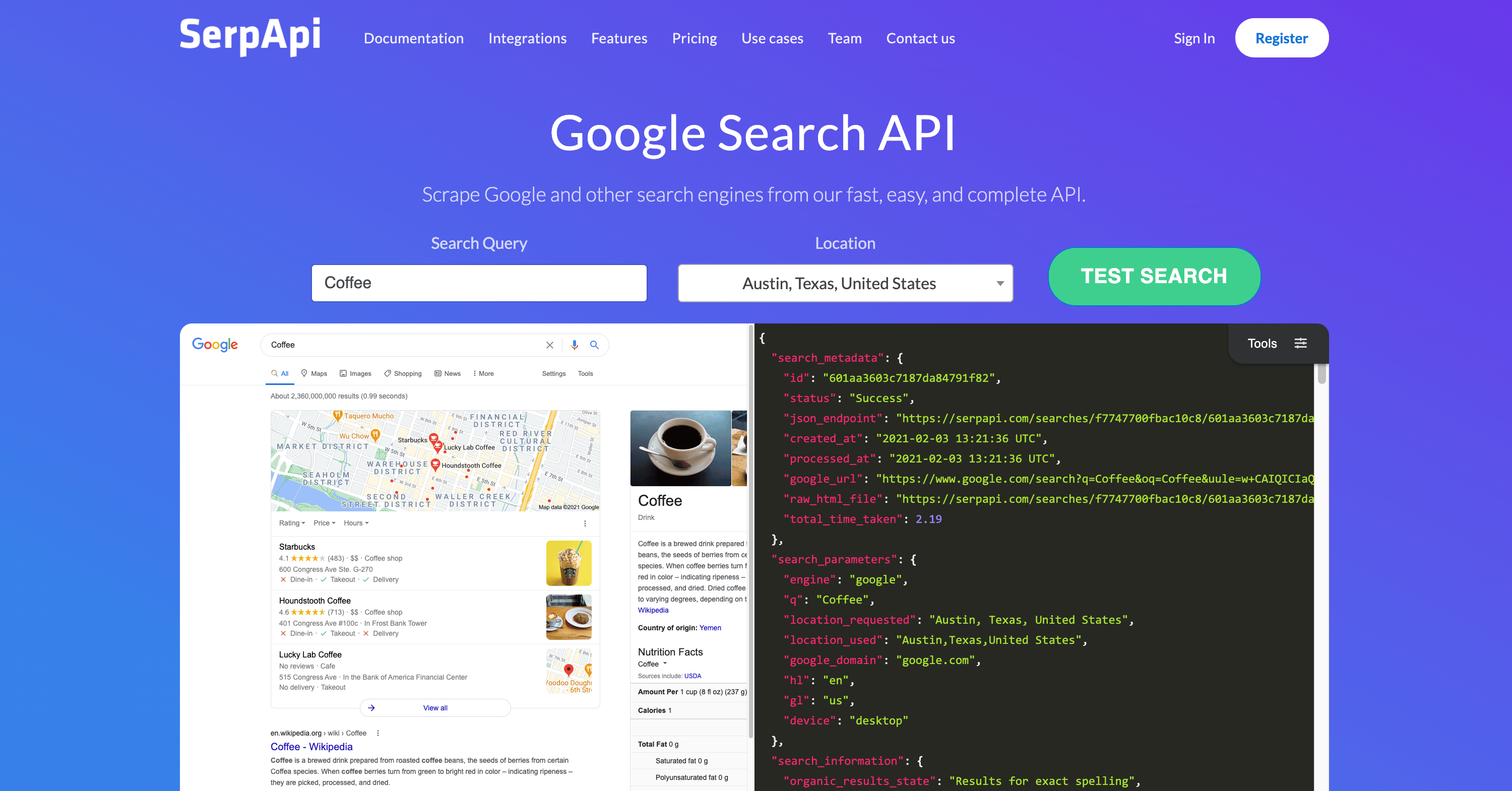 Preview of SerpApi: Google Search API